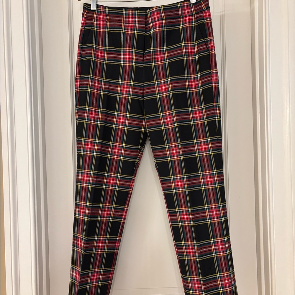 J. Crew Red, Yellow, Black, White and Green plaid pants